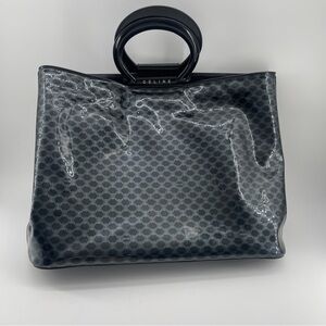 CELINE Macadam PVC Tote Bag – Black/Grey